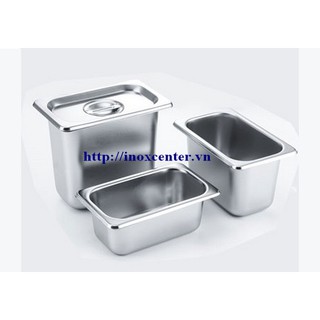 Khay inox BUFFET 1/9 cao cấp sâu 6,5cm; 10cm; 15cm