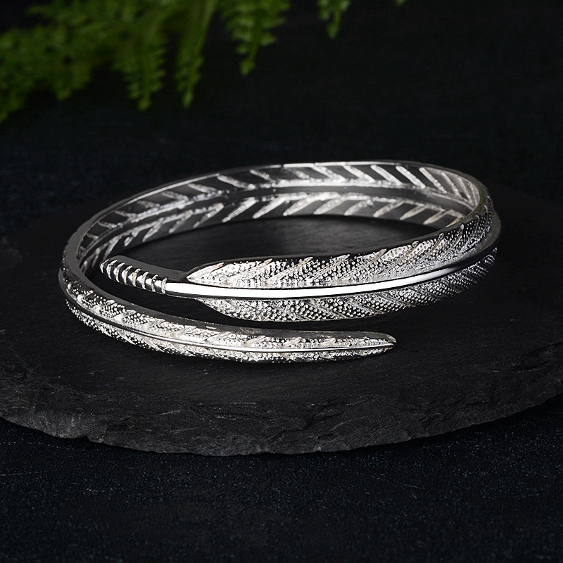 Vòng Tay Bạc Nữ Thời Trang Retro điều Chỉnh