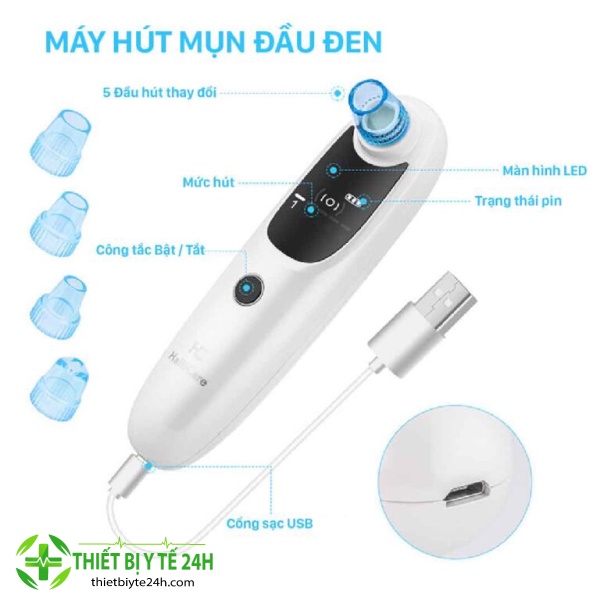 Máy hút mụn cực mạnh, Máy nặn mụn cám, mụn đầu đen cao cấp HailiCare