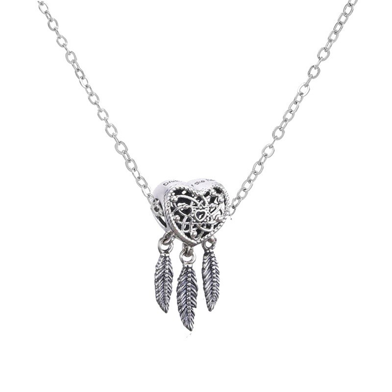 Dây chuyền bạc nữ mặt charm dreamcatcher trái tim - Cam kết chuẩn bạc Thái xịn