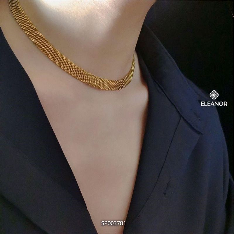 Dây chuyền nữ titan Eleanor Accessories chocker dạng lưới basic phụ kiện trang sức 3781