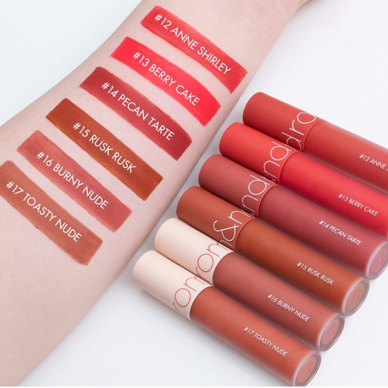 Son tint Romand Zero Velvet Tint 5.5g Hàn Quốc lên màu chuẩn, chất son mịn mượt dễ tán