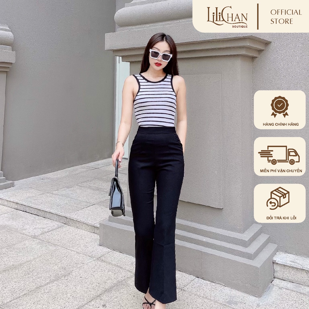 Quần Tây Nữ Ống Loe Dây Kéo Hông Đẹp, Thời Trang Công Sở Mặc Đi Làm Đi Học Vải Tuyết Mưa Ngoại Cao Cấp, LiLiCHAN MS11013