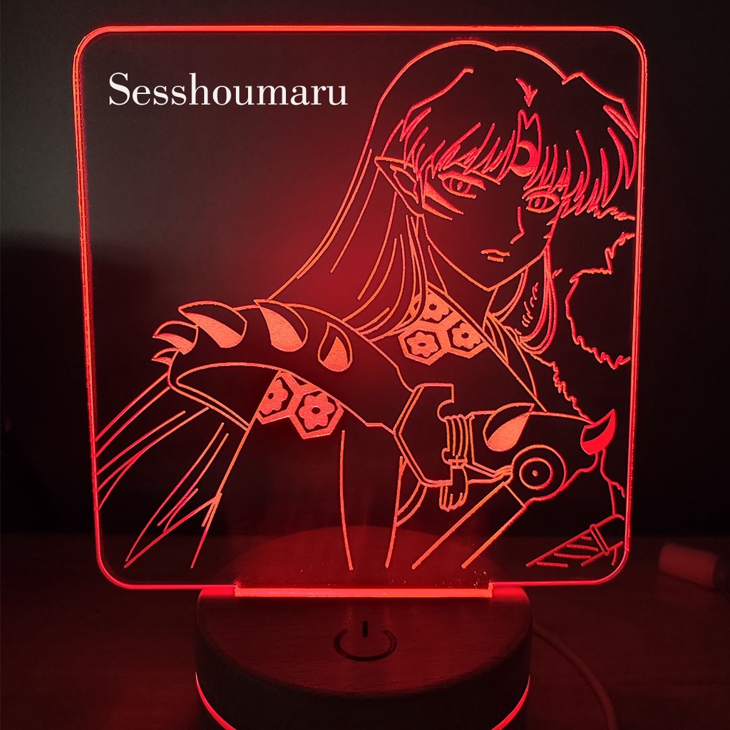 Đèn Led Anime Sesshoumaru Đèn Led 16 Màu Hình Nhân Vật Hoạt Hình, Đèn Ngủ Led 3d, Cảm Ứng , Điều Khiển Từ Xa[AN-53]