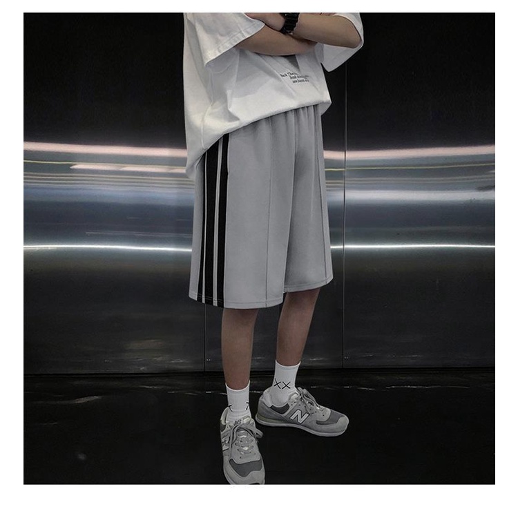 Quần Short Thể Thao Ống Rộng Họa Tiết Kẻ Sọc Thời Trang Dành Cho Nam
