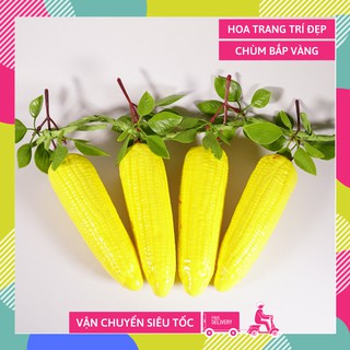 Chùm bắp vàng giả treo bếp, quán ăn, nhà hàng đắt khách mỗi ngày - 4 quả dài 50cm
