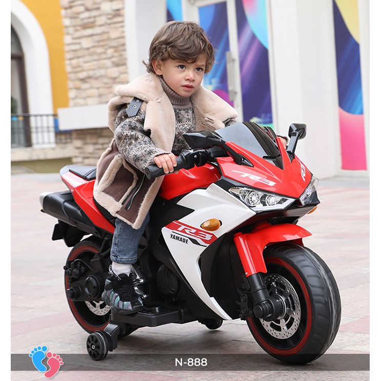 Xe máy moto điện trẻ em phân khối lớn tay ga, chân ga BABY PLAZA N888