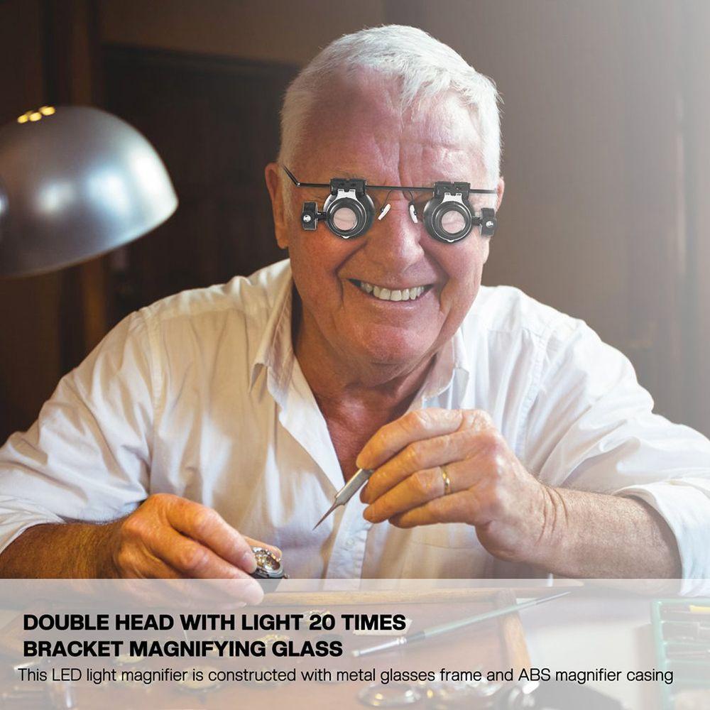 Kính Lúp Phóng Đại 20X Có Đèn LED Chuyên Dụng Sửa Chữa Trang Sức