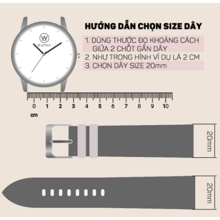 Dây đeo đồng hồ da nam nữ da bò 10mm 12 14 16 18 19 20 21 22 24 mm thay thế dây đồng hồ
