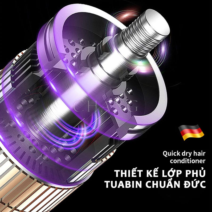 Máy Sấy Mini Đa Năng Không Cánh, Tạo Kiểu 3 Trong 1 Chuyên Nghiệp, Không Gây Hư Tổn Tóc + Tặng 3 Lược Sấy Tiên Dụng