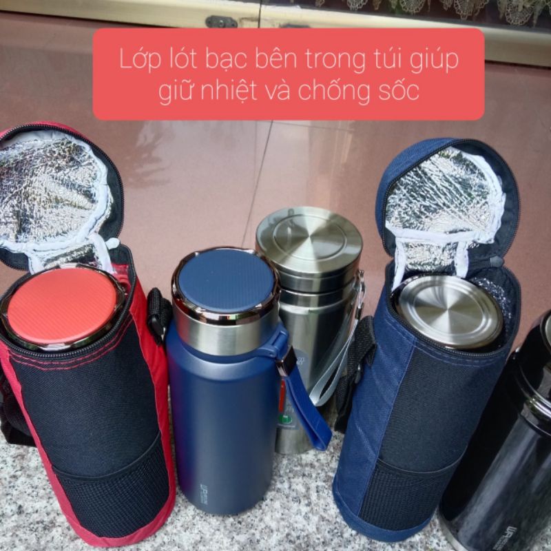 Túi đựng bình giữ nhiệt dung tích 1200ml 1300ml 1500ml vải dù có lớp cách nhiệt