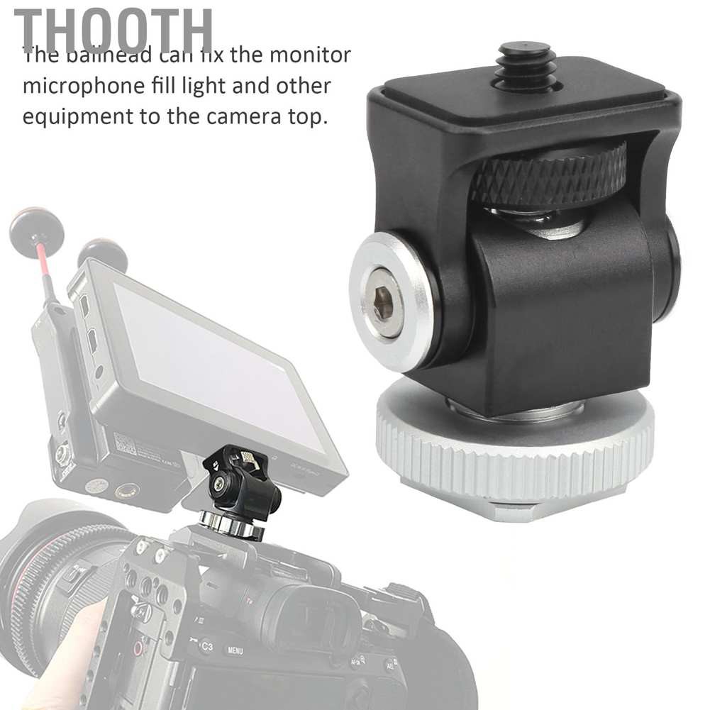 Thooth Multi‑function Aluminium Alloy Ballhead Microphone Monitor Stand Bracket Support Black