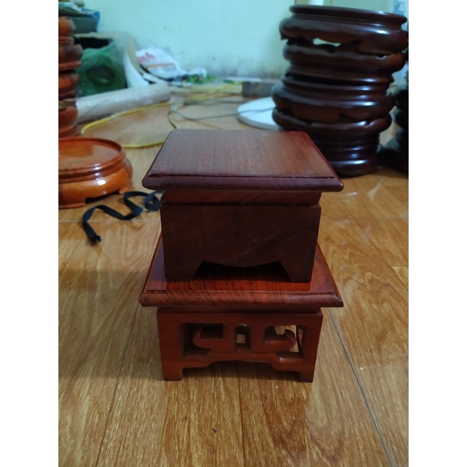 Kỷ vuông,đế kê bát hương,đôn vuông gỗ hương cao 8cm