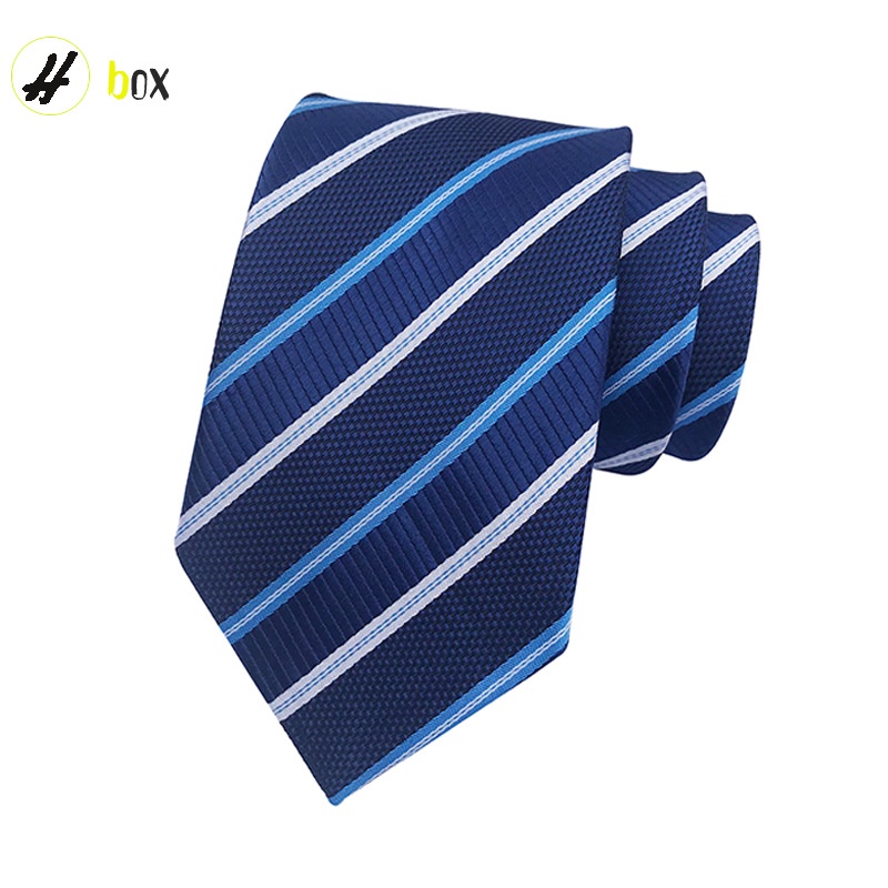 Cà Vạt Kẻ Sọc Màu Xanh Navy Thời Trang Công Sở Cho Nam [Giao Hàng Trong 24 Giờ]