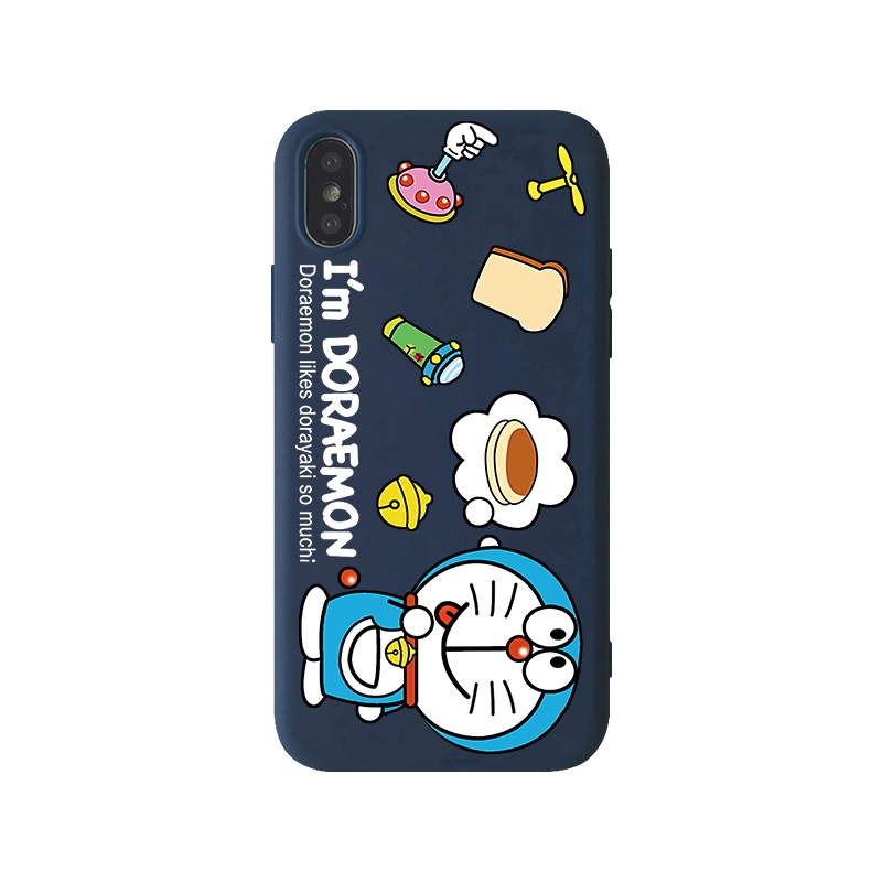 Ốp lưng silicone hoạt tiết hoạt hình cho iPhone 6 6s 7 8 Plus X XS XR XSMax Cartoon Doraemon Robot Cat Case