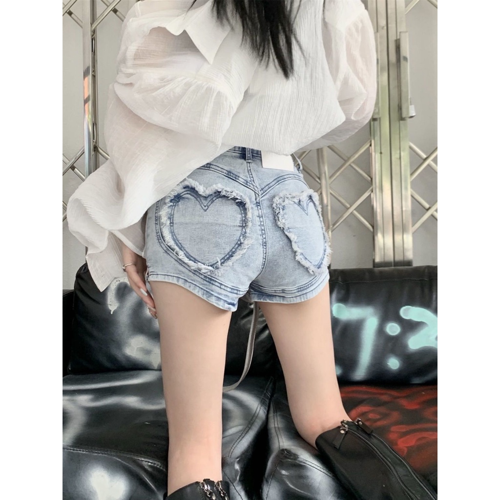 Quần Short Denim Lưng Cao Phong Cách Mới Mùa Hè 2022 Cho Nữ
