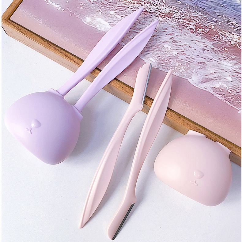 Dao cạo lông mày chuyên dụng Rabbit Mini Eyebrow F7111 set 2 lưỡi thép không gỉ có lưới bảo vệ hình thỏ con dễ thương