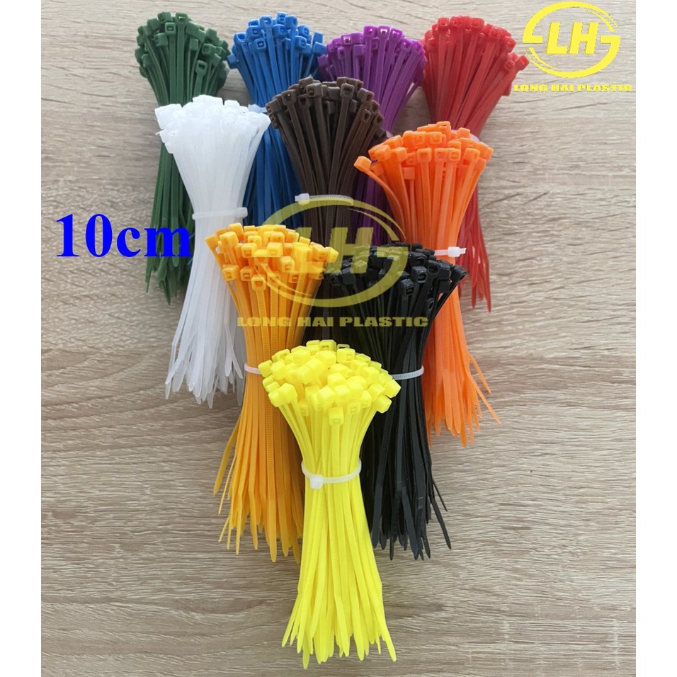 Dây rút nhựa màu 1 tấc  cột chân gà chân chim 100 sợi/bịch