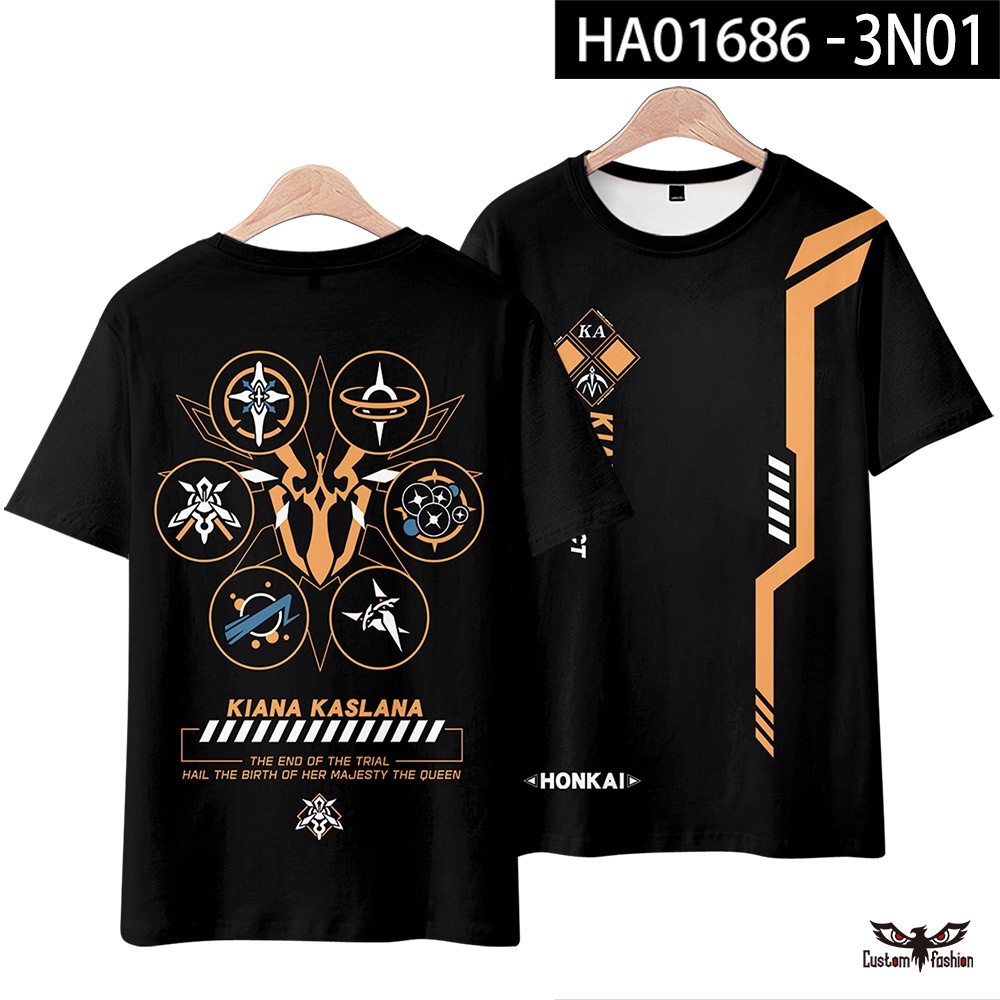 Áo Thun Tay Ngắn Cổ Tròn In Hình Game Honkai Impact 3D Thời Trang Mùa Hè Cho Nam Và Nữ