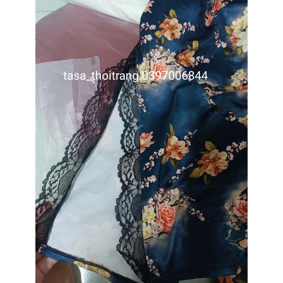 TB8 Váy đầm nữ body sườn xám cổ tàu trung hoa áo dài cách tân xẻ tà phối ren