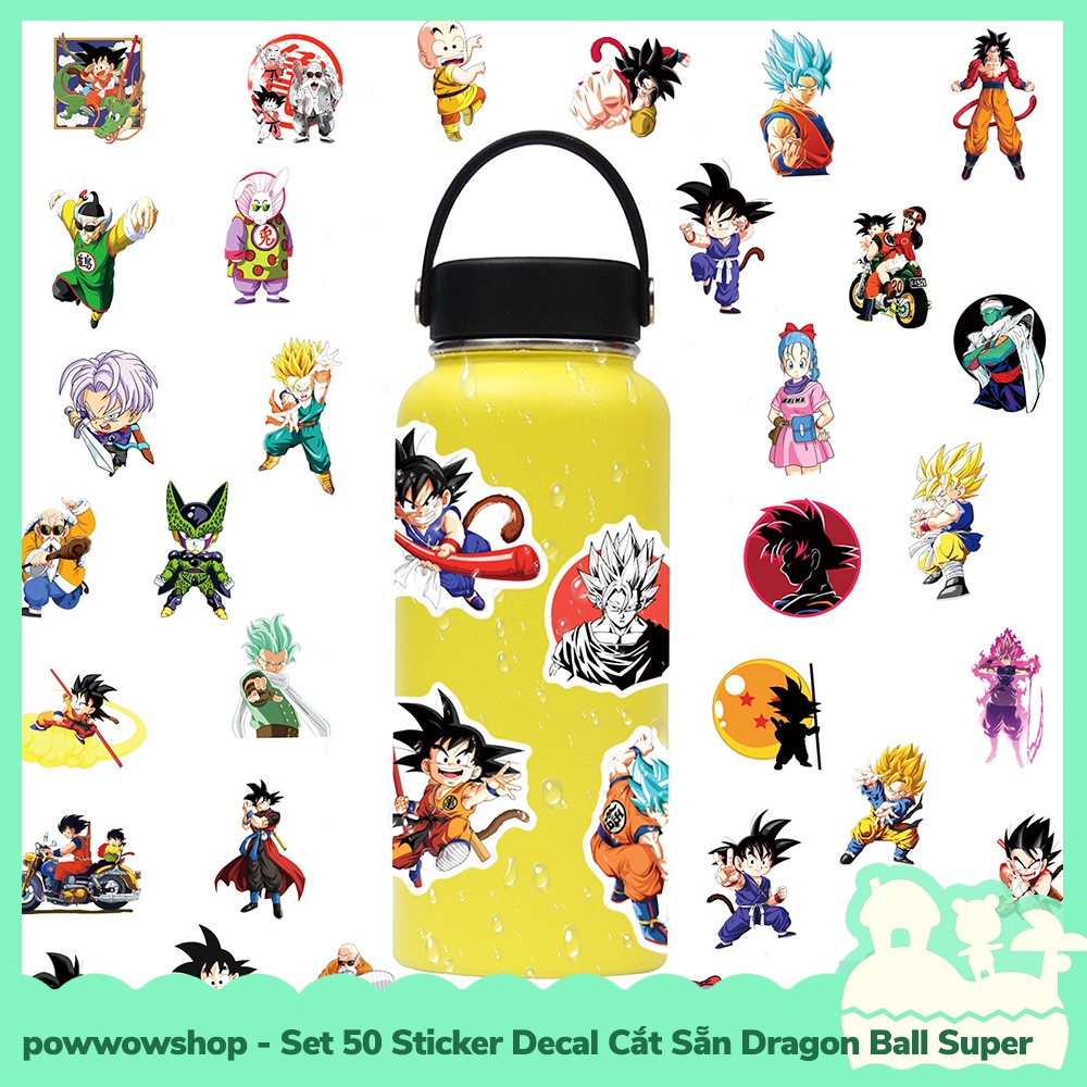 [Sẵn VN - Hỏa Tốc] Set 50 Sticker Mini Decal Dán Trang Trí Vật Dụng Mẫu Anime Manga Game Dragon Ball 7 Viên Ngọc Rồng