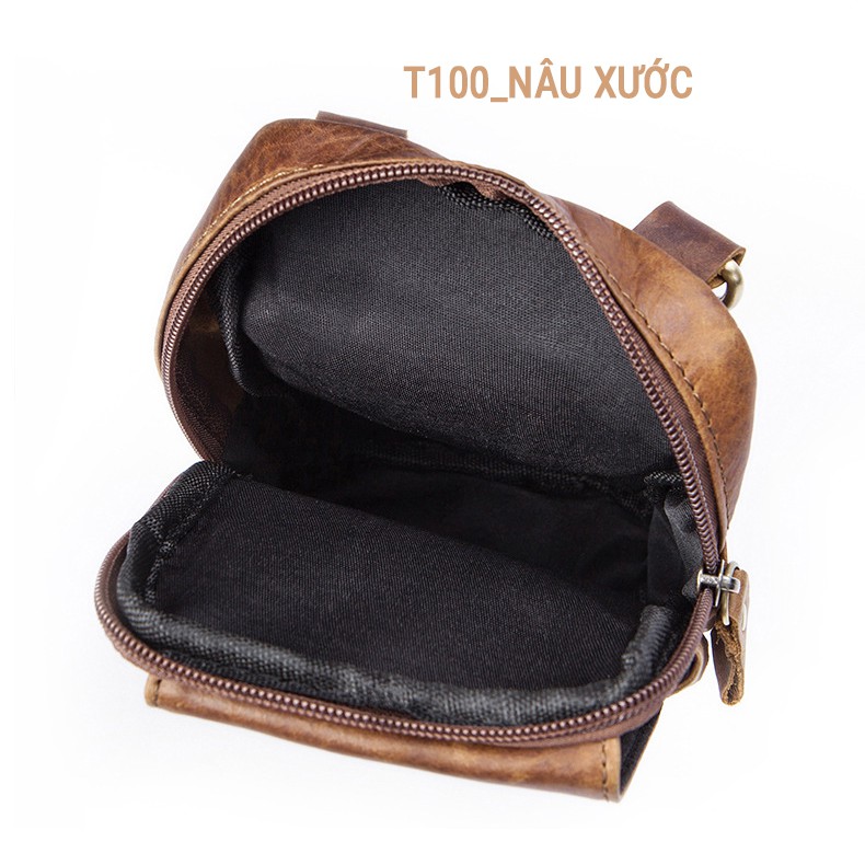 TÚI ĐEO CHÉO MINI T100 - DA BÒ CAO CẤP - KIỂU DÁNG SANG TRỌNG - PHONG CÁCH TRẺ TRUNG