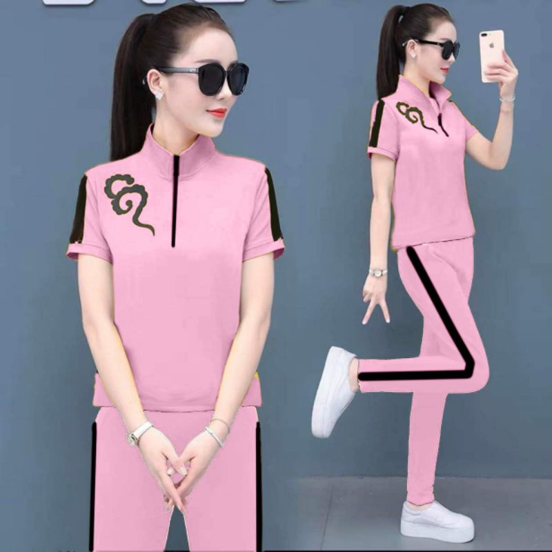 Đồ Bộ phối cổ bẻ thể thao