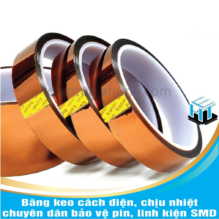 1 Cuộn Băng keo cách điện, chịu nhiệt, chuyên dán bảo vệ pin, linh kiện SMD