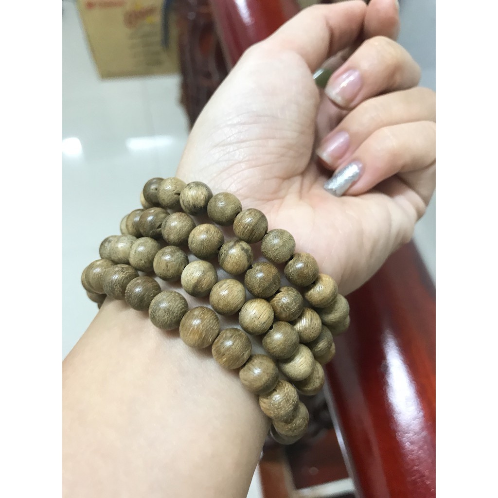 Vòng tay trầm hương chuỗi trầm hương thật đeo tay size 8-10 li
