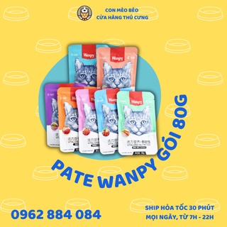 PATE WANPY GÓI 80G THỨC ĂN ƯỚT THƠM NGON CHO MÈO BIẾNG ĂN, DÀNH CHO MÈO MỌI LỨA TUỔI