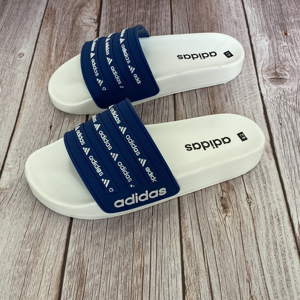 Dép quai ngang 𝐀𝐝𝐢𝐝𝐚𝐬  dép Unisex nam nữ đế da êm chân bền chắc thời trang Dép Quai Chữ Adida