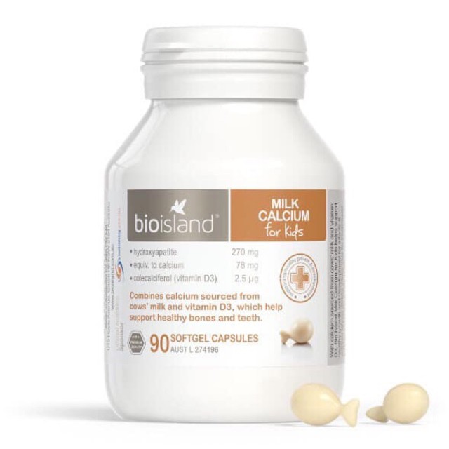Milk Calcium BIO ISLAND for kids - Viên sữa canxi tăng chiều cao cho bé