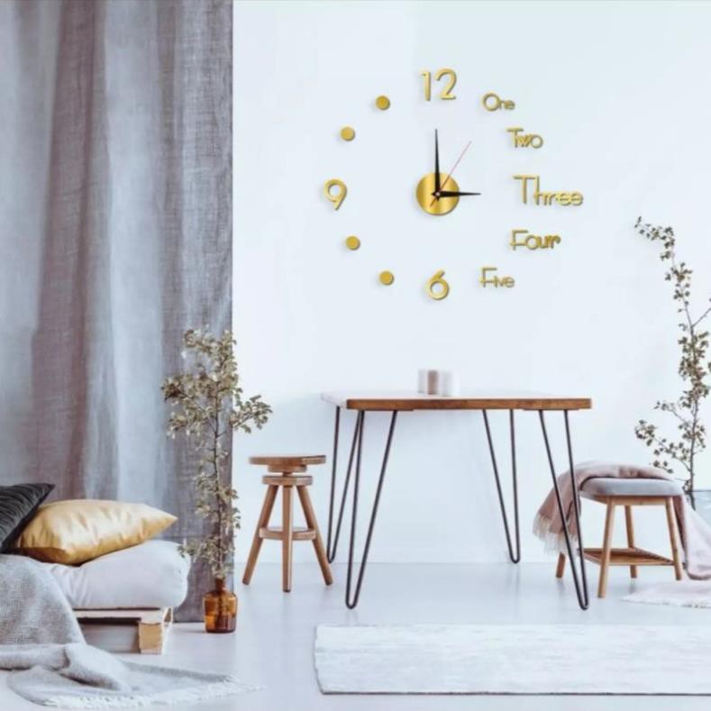 Đồng hồ dán tường 3D sang trọng. Kích thước 40 x 40cm. Phù hợp mọi không gian nội thất. Có sẵn keo dán dễ dàng