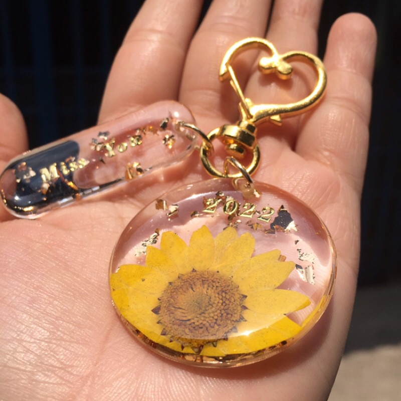 Móc Khóa Hoa Thật  handmade epoxy Resin