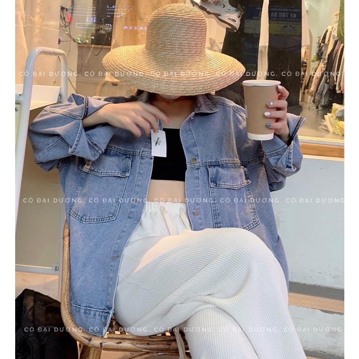 Áo khoác bò in chữ 6683