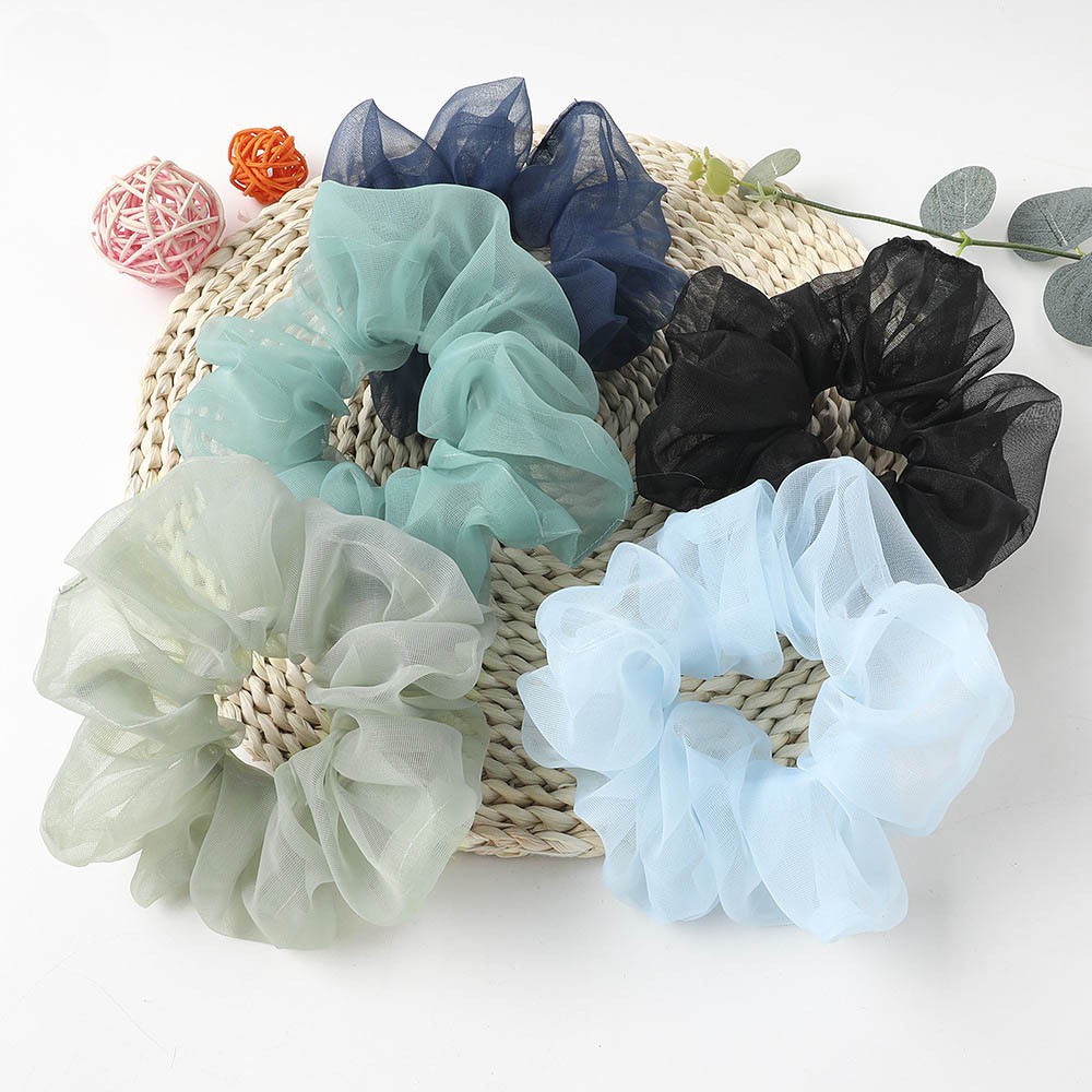 Cột tóc Voan Bồng Scrunchies -dây buộc tóc voan các màu vintage