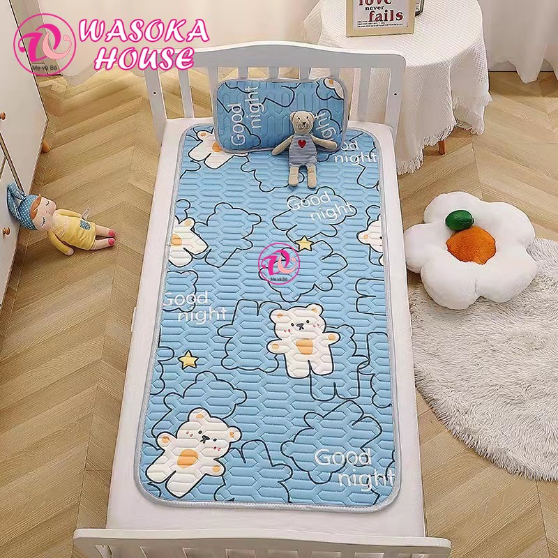 Chiếu điều hòa trẻ em cao su non 5D, kích cỡ 60x120cm, chiếu mềm giúp bé nằm mát lưng, ngủ ngon và sâu hơn