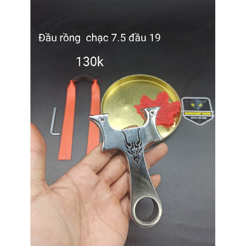 ná cao su đầu rồng chạc 7.5 inox bóng gương