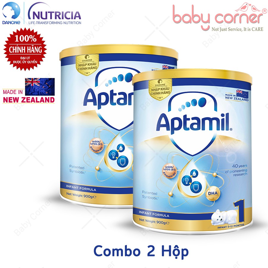 Combo 2 Hộp Sữa Aptamil New Zealand Số 1 900g Cho Bé