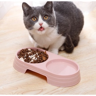 [ĐƠN HÀNG TRÊN 150K TẶNG HẠT, GĂNG TAY TẮM, VÒNG CỔ ] Bát Nhựa Đôi Ăn Uống Cho Chó Mèo