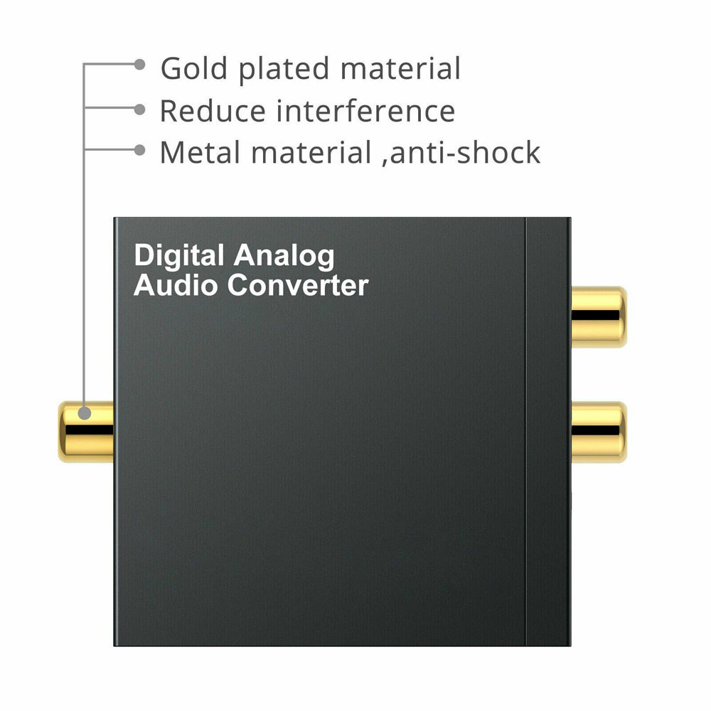 HARRIETT L/R Audio Converter Toslink Digital to Analog Converter Audio Adapter RCA SPDIF Optical Coaxial 3.5mm Jack Decoder Analog Signal Amplifier/Multicolor