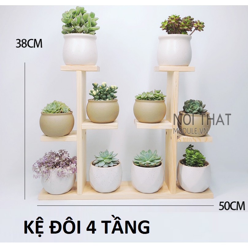 Kệ gỗ để hoa cây cảnh, kệ decor để bàn trang trí ban công sân vườn chất liệu gỗ tự nhiên bền đẹp ( nhiều kích thước )