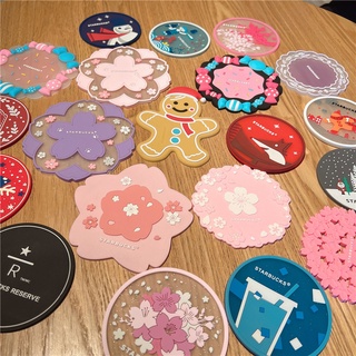 STARBUCKS Miếng Lót Ly Cốc Bằng Silicon Chống Trượt Cách Nhiệt Màu Sắc Ngọt Ngào Họa Tiết Hoạt Hình Dễ Thương