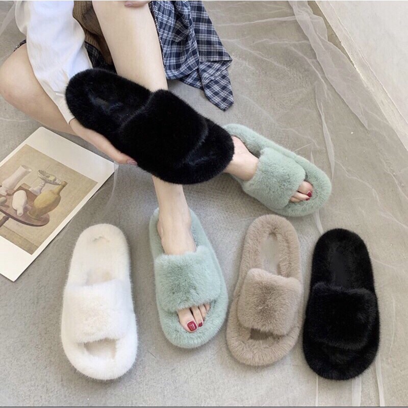 [MUA 1 TẶNG 1] Dép lông mịn mang trong nhà , đi chơi xinh lắm