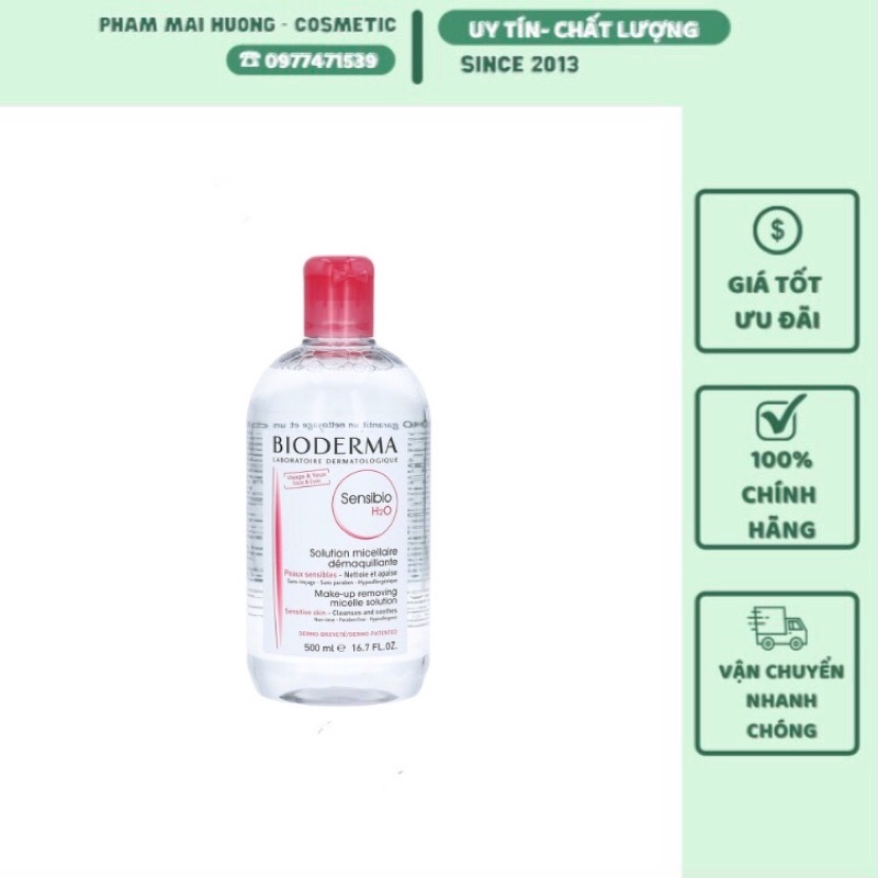 Tẩy trang Bioderma Pháp 500ml Hồng