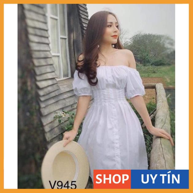 [Hàng Cao Cấp] Đầm Trắng Bẹt Vai Siêu Xinh | BigBuy360 - bigbuy360.vn