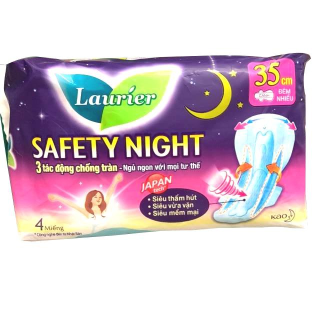 Băng Vệ Sinh Ban Đêm Laurier Safety Night 35cm 4 miếng