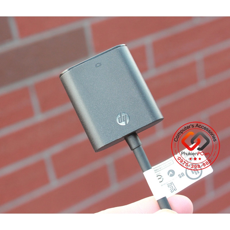 Adapter HP Displayport to VGA thương hiệu HP ảnh sắc nét FULLHD, chữ không mờ