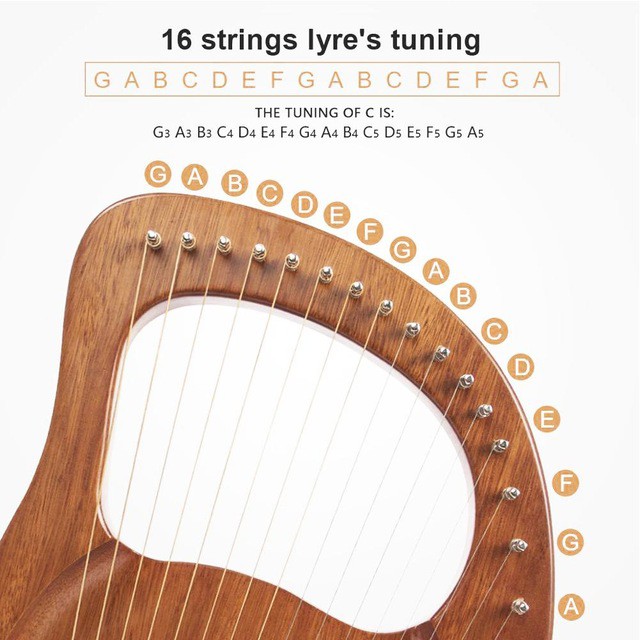 [LYRE NGUYÊN KHỐI 16 DÂY] Đàn hạc Lyre Harp IM0001258-MOLIN Đầy đủ phụ kiện LOẠI 16 DÂY Nguyên khối