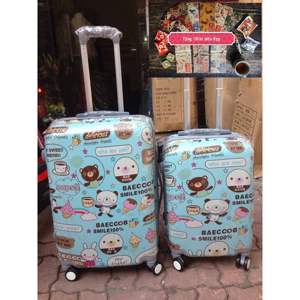 Vali du lịch IN HỌA TIẾT cá tính size 20
